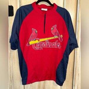 St Louis Cardinals 1/4 Zip Warm-Up Jersey Style Short Sleeve size XL